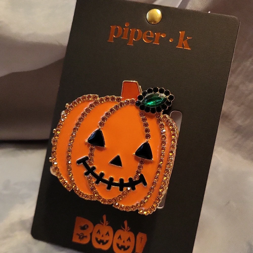 Piper K Jack O'lantern Pumpkin Hair Clip Lp M